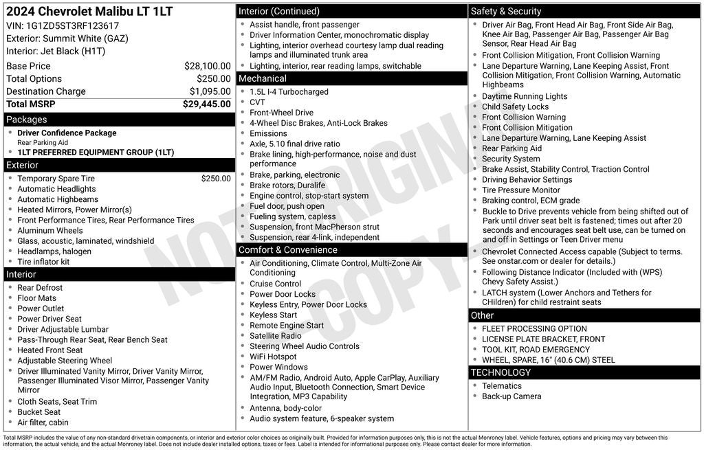 2024 Chevrolet Malibu FWD 1LT