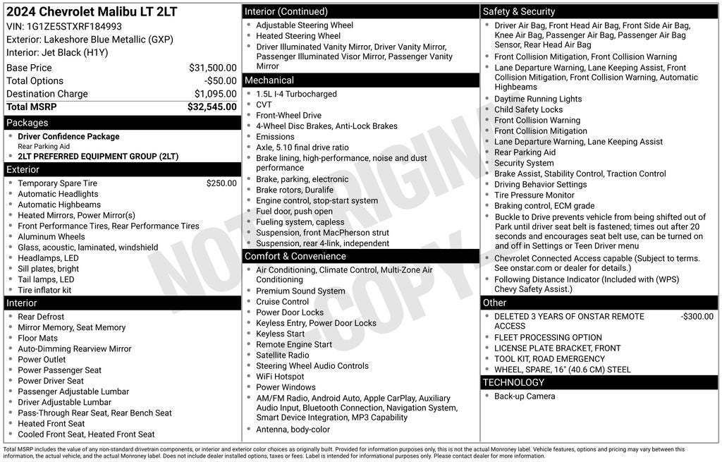 2024 Chevrolet Malibu FWD 2LT