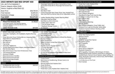 2022 INFINITI Q60 RED SPORT 400 RWD