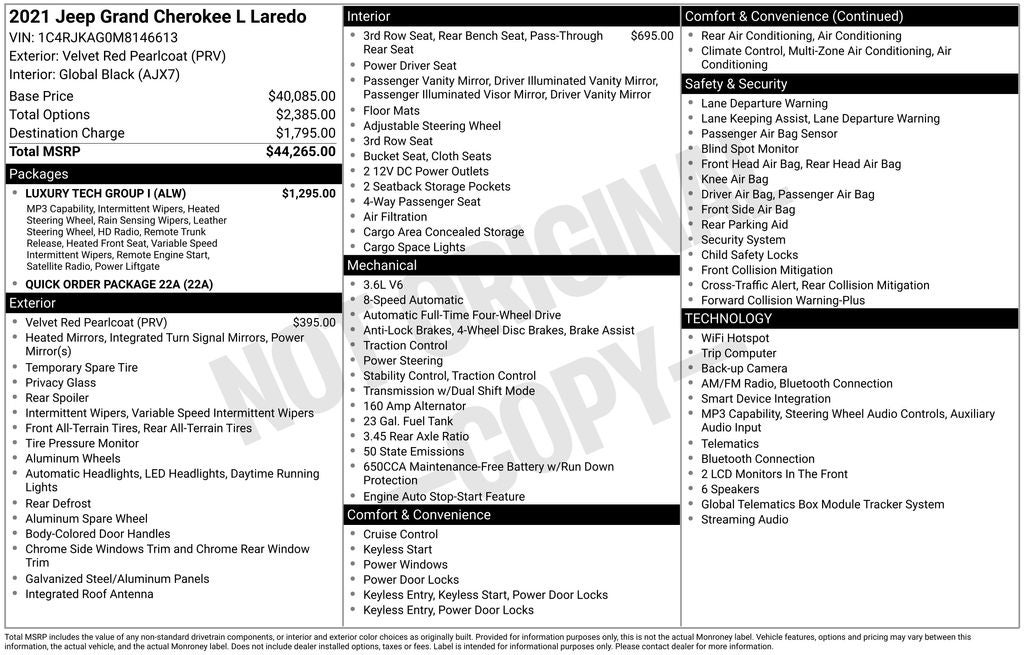 2021 Jeep Grand Cherokee L Laredo