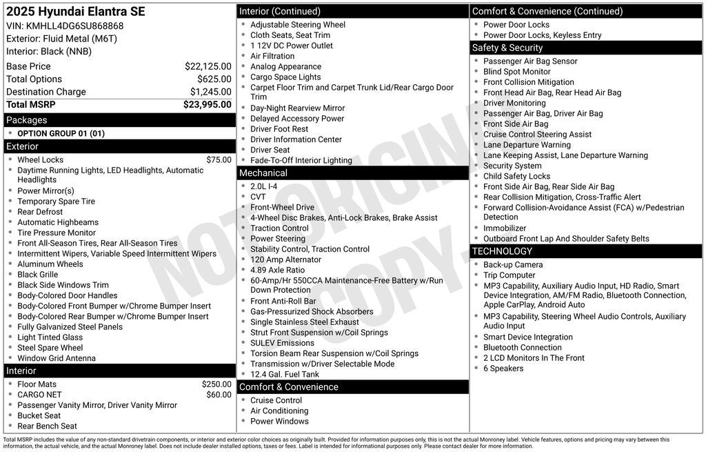 2025 Hyundai Elantra SE