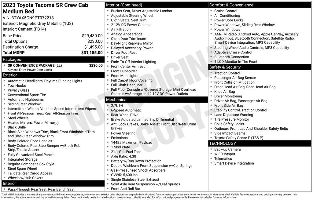 2023 Toyota Tacoma SR