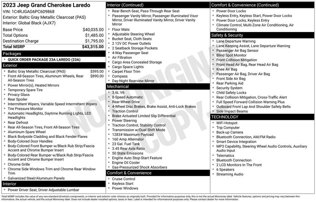 2023 Jeep Grand Cherokee Laredo 4x2