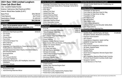 2021 RAM 1500 Limited Longhorn Crew Cab 4x4 5'7' Box