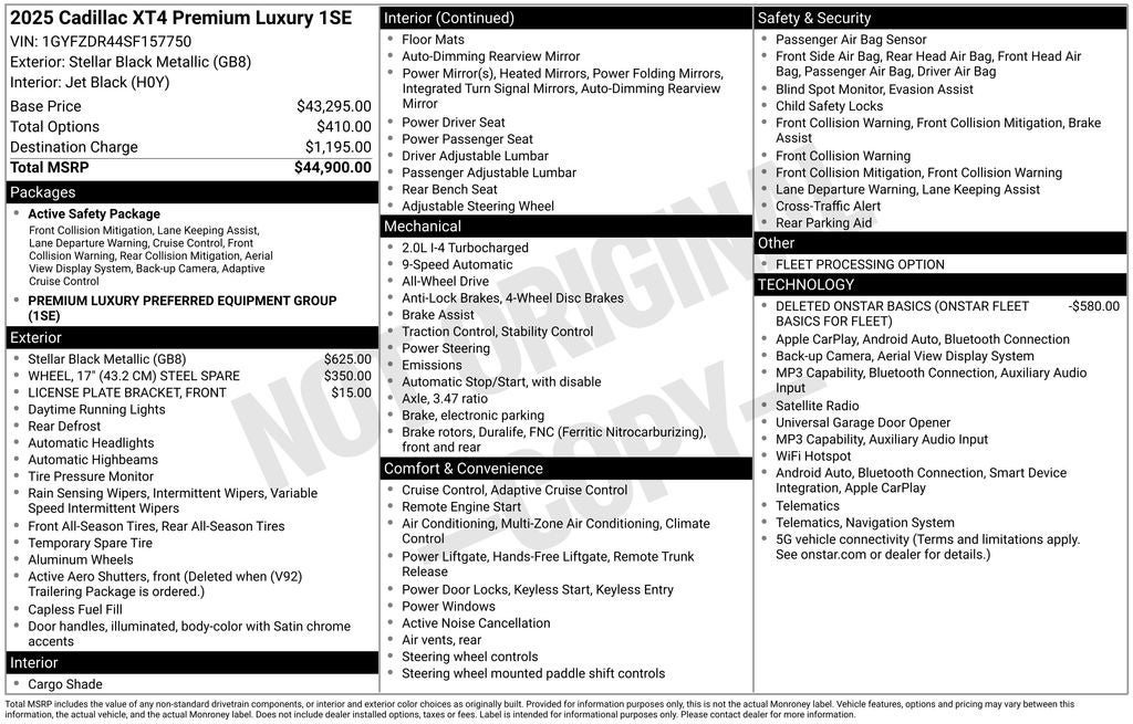 2025 Cadillac XT4 AWD Premium Luxury