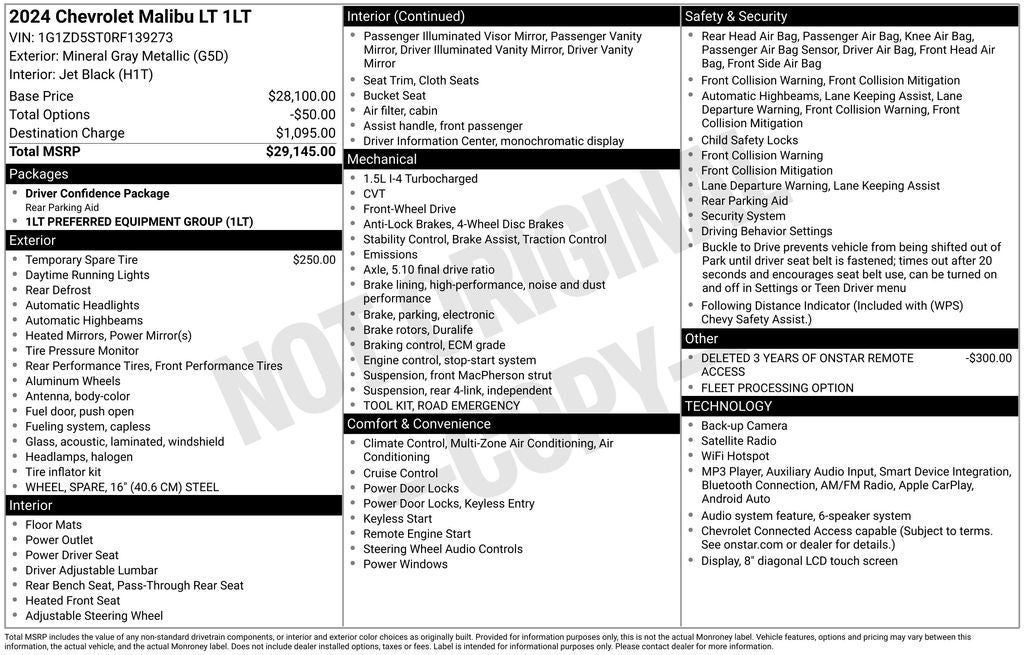 2024 Chevrolet Malibu LT 1LT