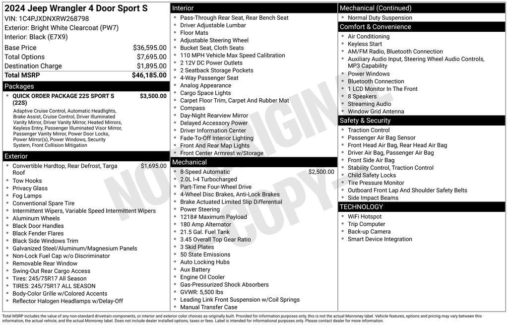 2024 Jeep Wrangler Sport S