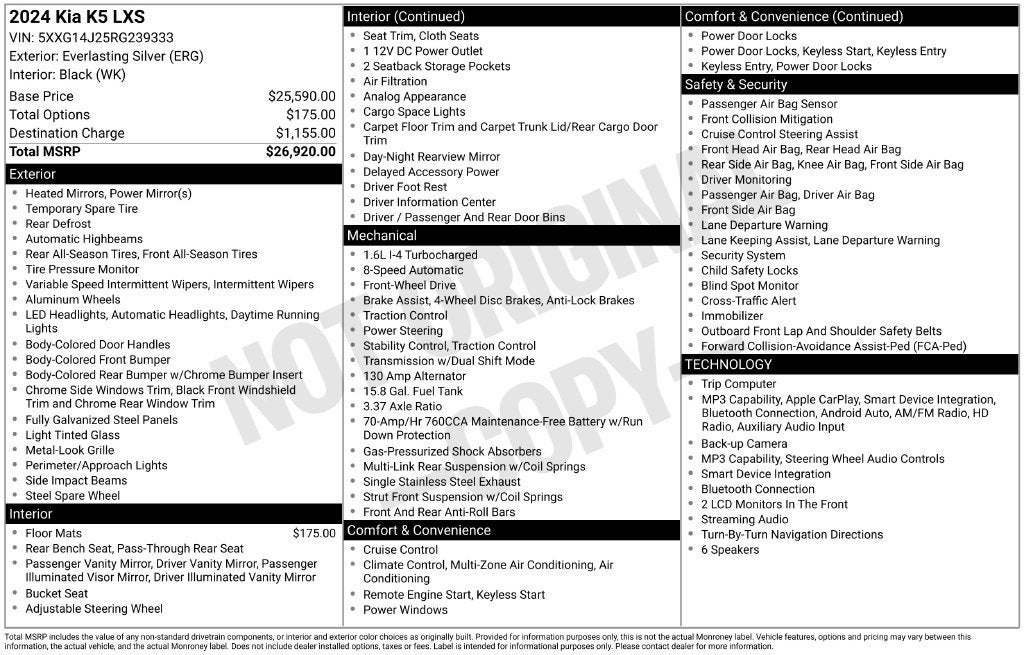 2024 Kia K5 Base