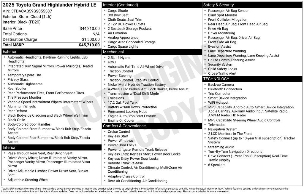 2025 Toyota Grand Highlander Hybrid XLE