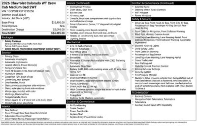 2026 Chevrolet Colorado WT