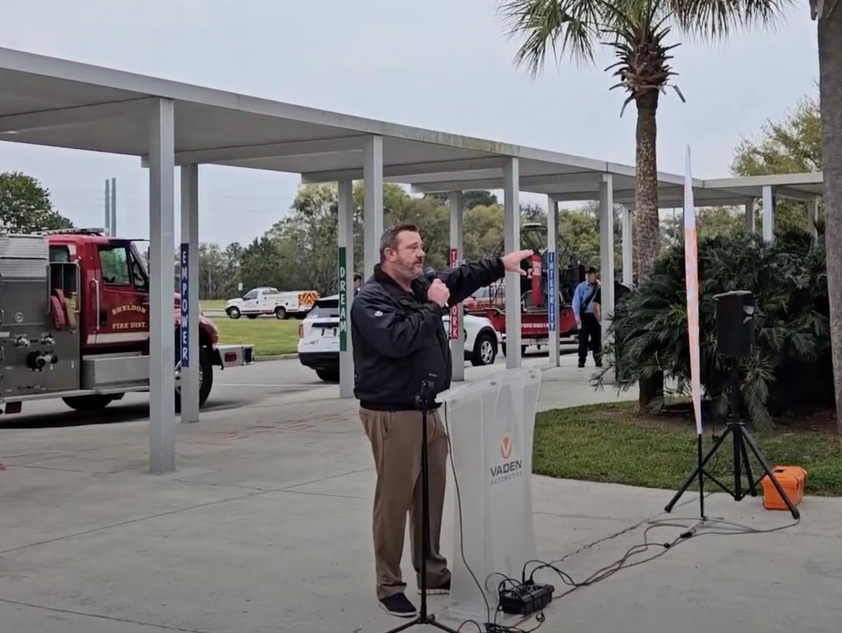 A person giving a speech